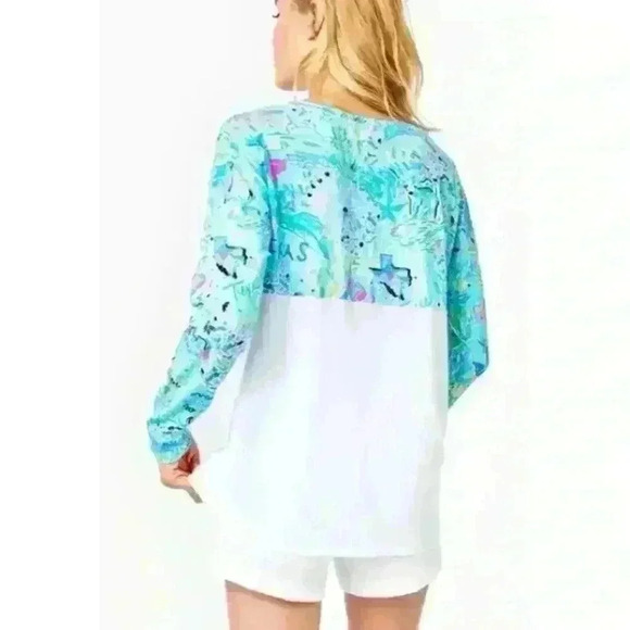 Lilly Pulitzer 'Lilly Loves Texas' Finn White Colorful Long Sleeve Tee Shirt XXL - Picture 2 of 7